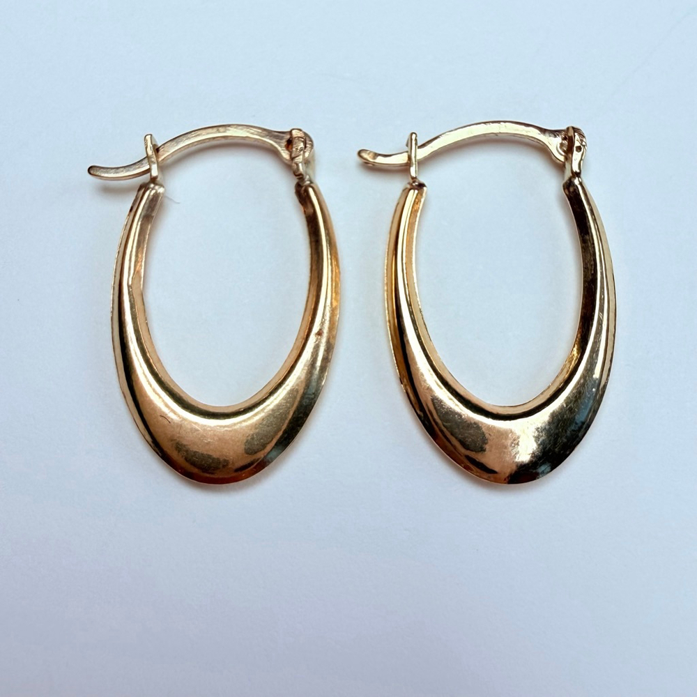 Elegant Gold Hoop Earrings 14k gold solid